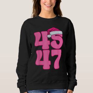 Trump 45 47 Couples Family Matching PJ Funny Xmas Sweatshirt