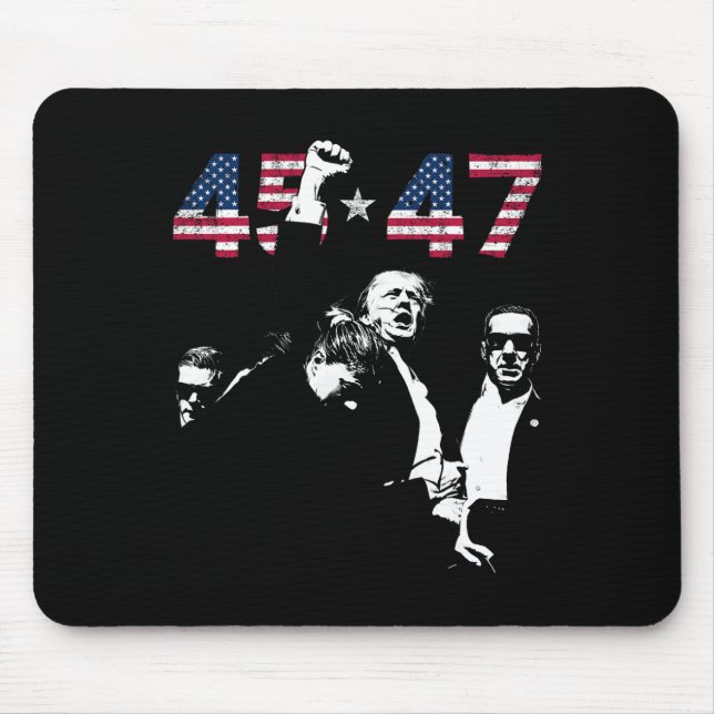 Trump 45 47 Fight Fight Fight Inauguration Day 202 Mouse Pad (Front)
