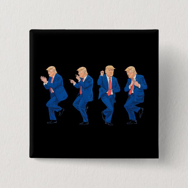 Trump 45 47 Funny Dance Dancing USA President Button (Front)