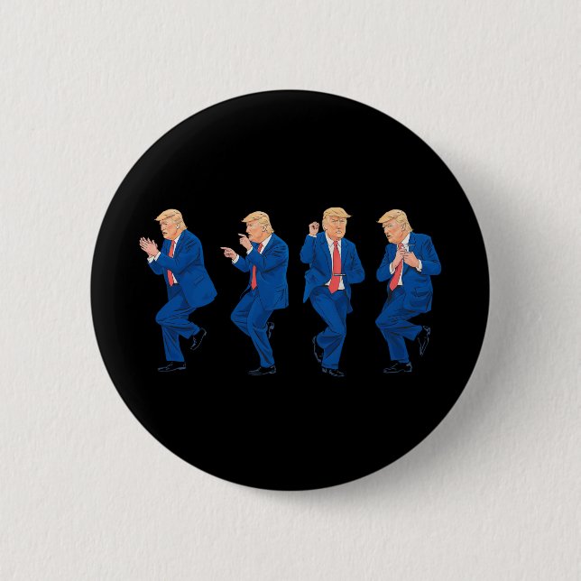 Trump 45 47 Funny Dance Dancing USA President Button (Front)