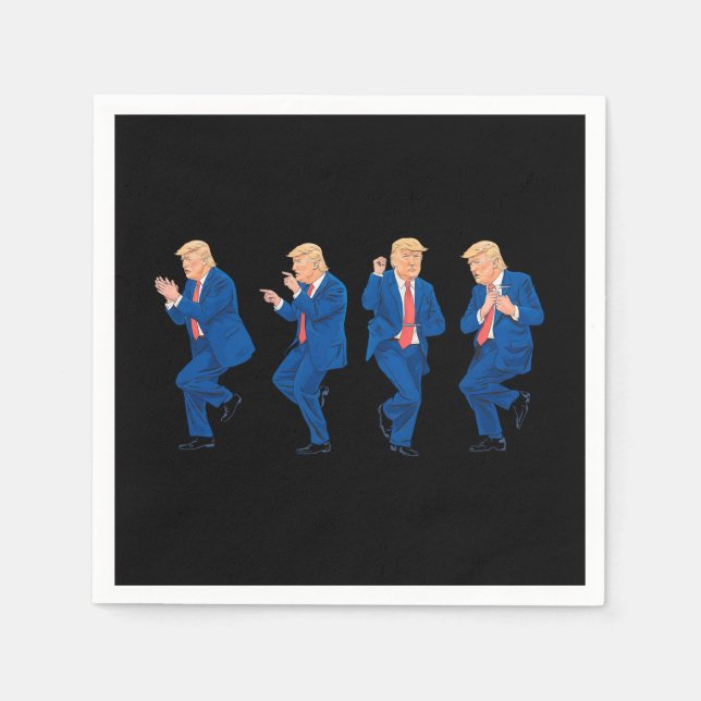 Trump 45 47 Funny Dance Dancing USA President Napkins (Front)