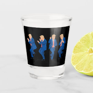 Trump 45 47 Funny Dance Dancing USA President Shot Glass