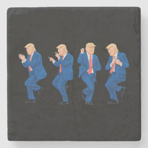 Trump 45 47 Funny Dance Dancing USA President Stone Coaster