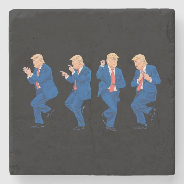 Trump 45 47 Funny Dance Dancing USA President Stone Coaster (Front)