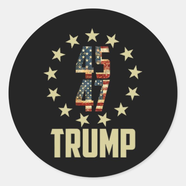 Trump 45 47 Mega Potus  Classic Round Sticker (Front)
