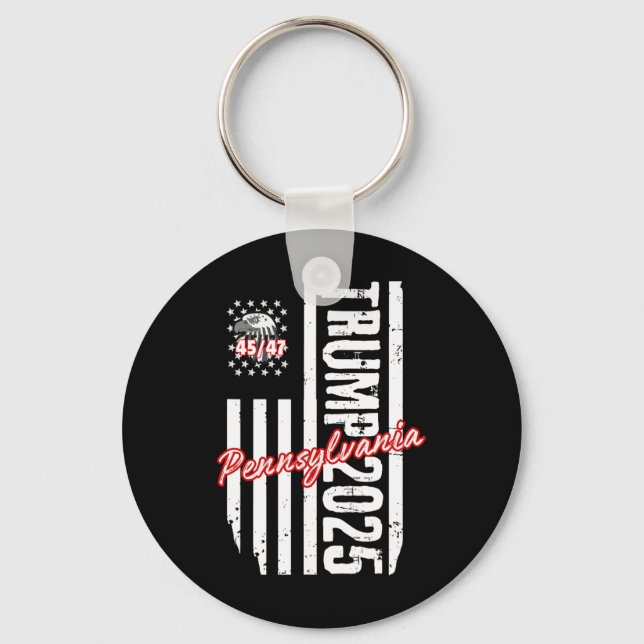 Trump 45 47 Pennsylvania Men Women Youth Gifts  Keychain (Front)