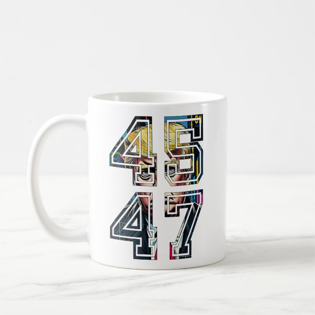 Trump 45 47 | Pop Art | American President Coffee Mug (Left)