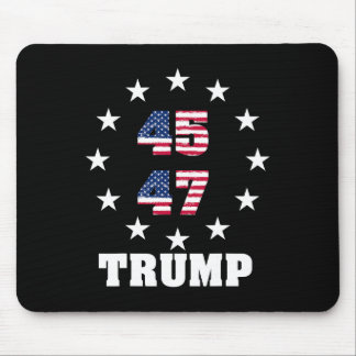 Trump 45 47 President Usa Flag 2024 2025 Winner Mouse Pad