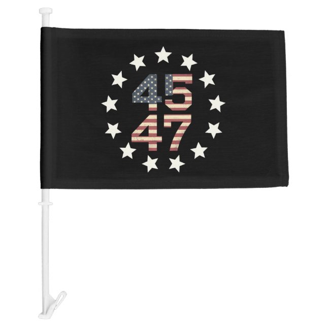 Trump 45 47 Stars Vintage USA American Flag (Front)
