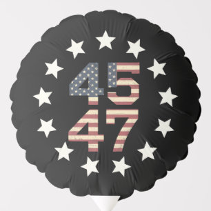 Trump 45 47 Stars Vintage USA American Flag Balloon