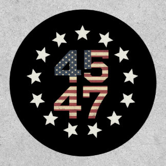 Trump 45 47 Stars Vintage USA American Flag Patch