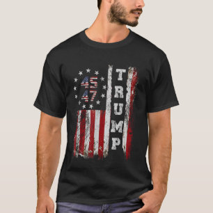 Trump 45 47 Take american back trump 2025 US Flag T-Shirt