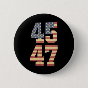 Trump 45 47 Vintage America USA Flag Button