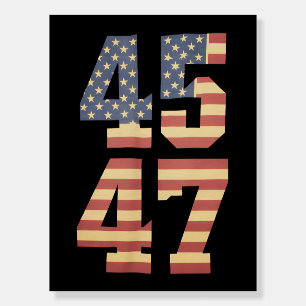 Trump 45 47 Vintage America USA Flag Foam Board