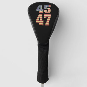 Trump 45 47 Vintage America USA Flag Golf Head Cover