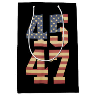 Trump 45 47 Vintage America USA Flag Medium Gift Bag