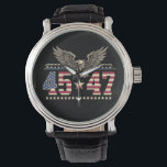 Trump 45 47 Vintage American USA Eagle Flag Watch<br><div class="desc">Trump 45 47 Vintage American USA Eagle Flag</div>