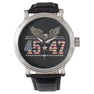 Trump 45 47 Vintage American USA Eagle Flag Watch