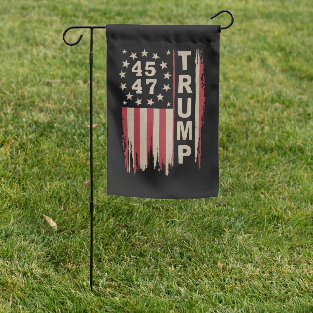 Trump 45 47 Vintage Retro America USA Flag (In SItu)