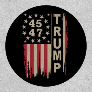 Trump 45 47 Vintage Retro America USA Flag Patch