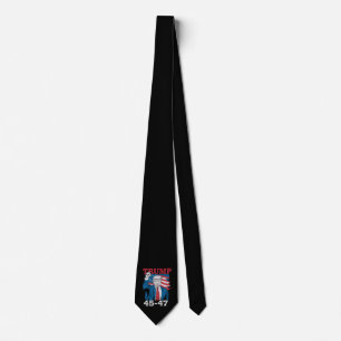 Trump 45 47 Vintage Retro USA American Flag Neck Tie