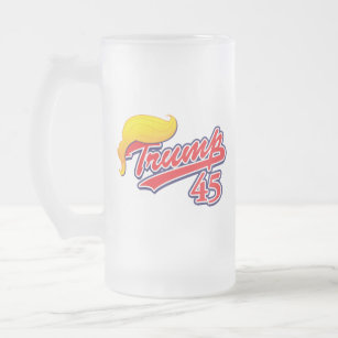 Trump 45 frosted glass beer mug