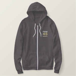 Trump 45 President Embroidered Hoodie