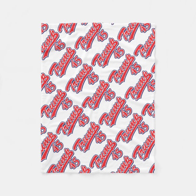 Trump-45-RED Fleece Blanket (Front)