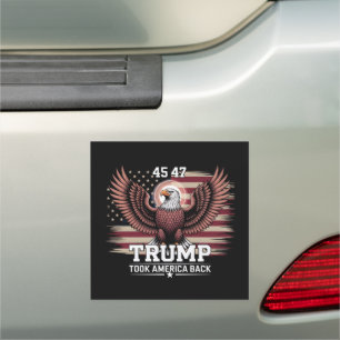 Trump 45th 47th President Flag 2025 Eagle America  Car Magnet