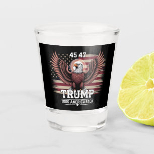 Trump 45th 47th President Flag 2025 Eagle America Shot Glass
