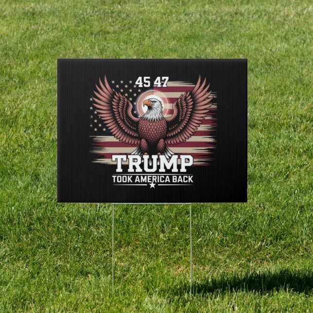 Trump 45th 47th President Flag 2025 Eagle America  Sign (Insitu)