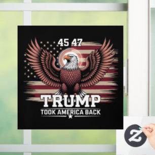 Trump 45th 47th President Flag 2025 Eagle America Window Cling