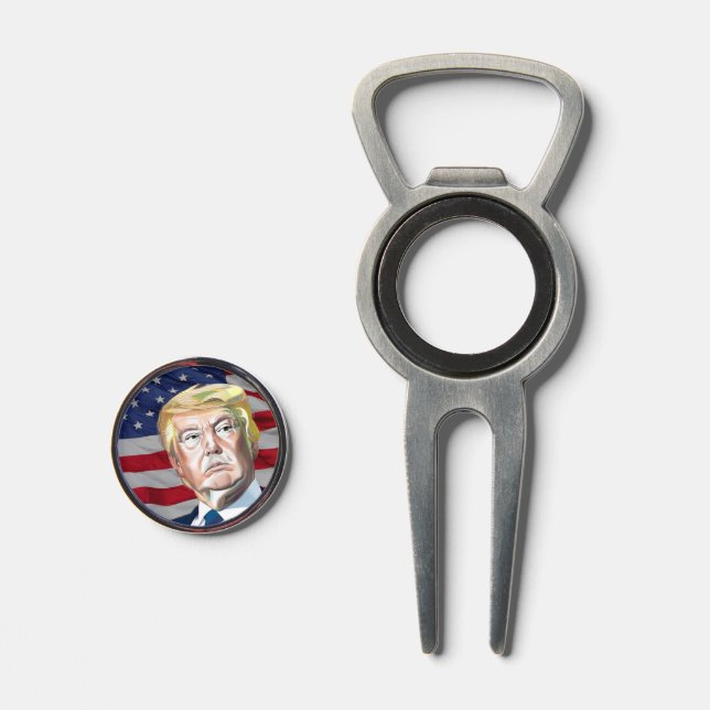 Trump 45th President of the USA - Gift Divot Tool (Front (Open))