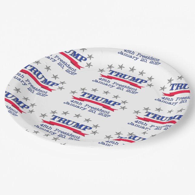 Trump 45th President Paper Plates (Angled)