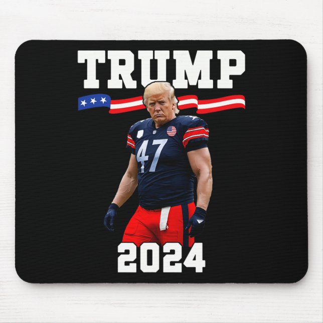 Trump 47 Football Jersey 2024 Us Flag Trump Vance  Mouse Pad (Front)