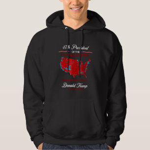 Trump 47 Inauguration Day 2025 Election Map Hoodie