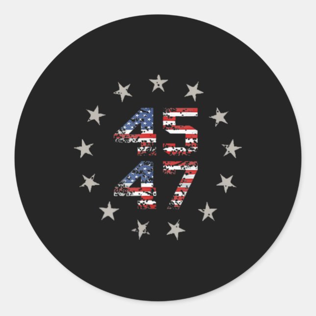 Trump 47 Making America Great Again Gulf Of United Classic Round Sticker (Front)
