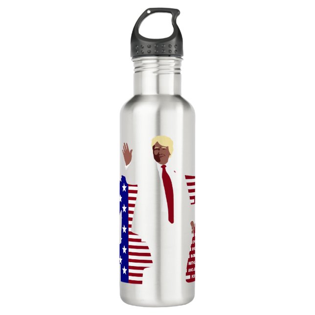 Trump 47 Pledge of Allegiance USA Stainless Steel Water Bottle (Front)