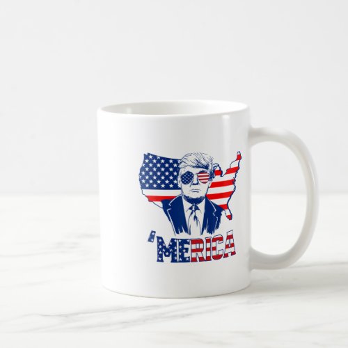 Trump 4th Of July Trump American Flag Men Women  Coffee Mug