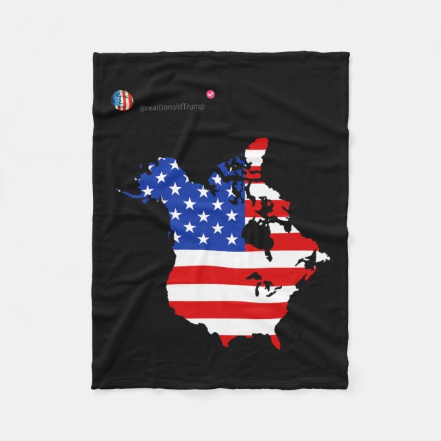 Trump 51 State Of American Canada Usa Flag United  Fleece Blanket (Front)