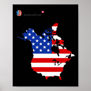 Trump 51 State Of American Canada Usa Flag United Poster