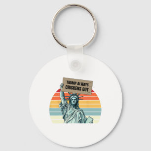 Trump Always Chickens Out Funny Trump Keychain