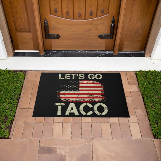 Trump Always Chickens Out Let's Go Taco Doormat (Outdoor)
