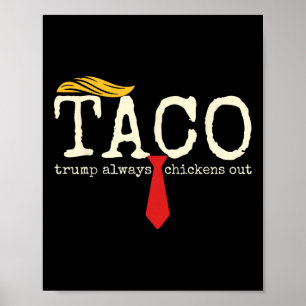 Trump Always Chickens Out Let's Go Taco Funny 13 Poster