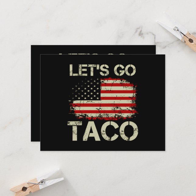 Trump Always Chickens Out Let's Go Taco Invitation (Front/Back In Situ)