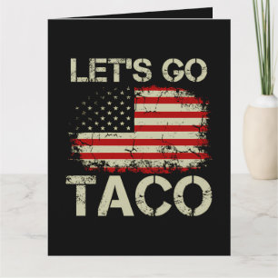 Trump Always Chickens Out Let's Go Taco Letterpress Thank You Card