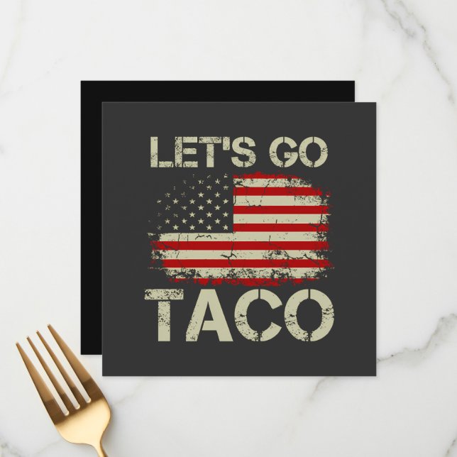 Trump Always Chickens Out Let's Go Taco Menu (Front/Back In Situ)