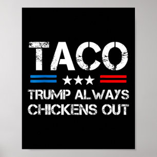 Trump Always Chickens Out Taco Trade Funny Meme 1 Poster