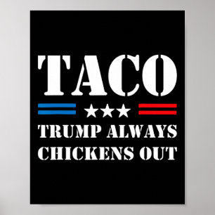 Trump Always Chickens Out Taco Trade Funny Meme 1 Poster