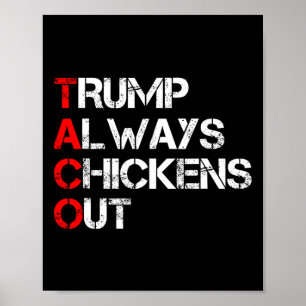 Trump Always Chickens Out Taco Trade Funny Meme 3 Poster